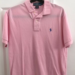 Polo by RL polo shirt. Pink w/medium blue horse